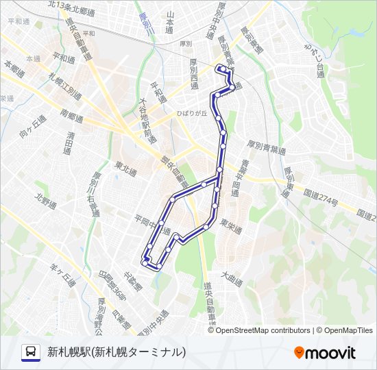 循環新１１１ bus Line Map