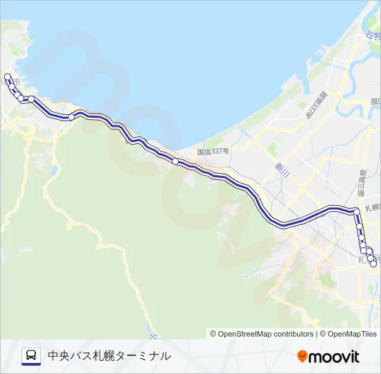 高速小樽 バスの路線図