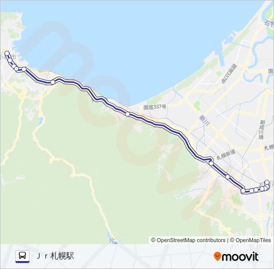高速小樽 バスの路線図