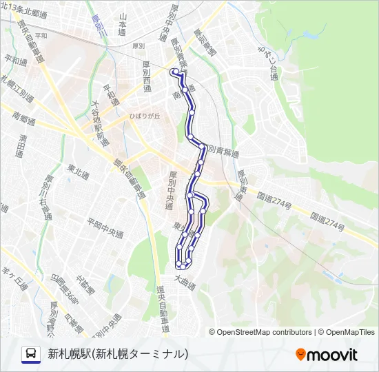 循環新１１ バスの路線図