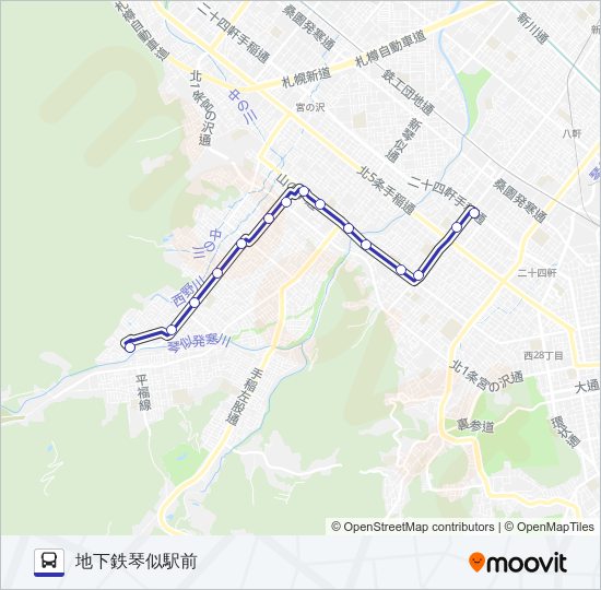 琴４３ バスの路線図