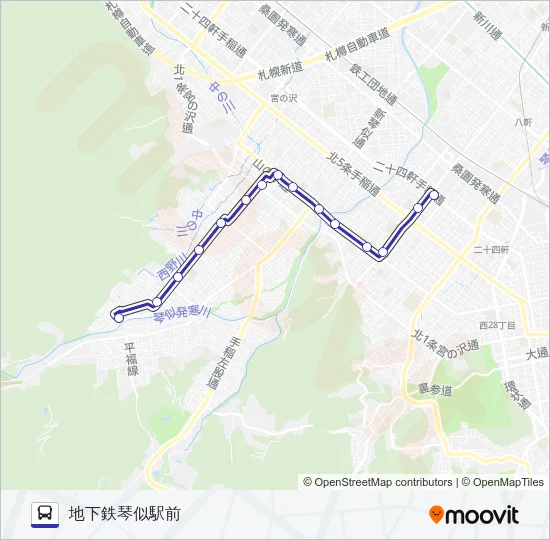 琴４３ バスの路線図