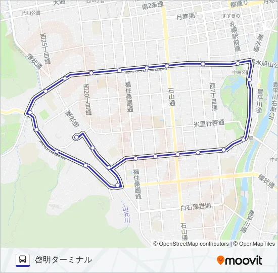 循環啓５５ バスの路線図