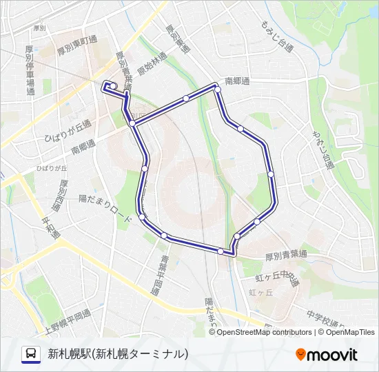 循環新７１ Bus Line Map