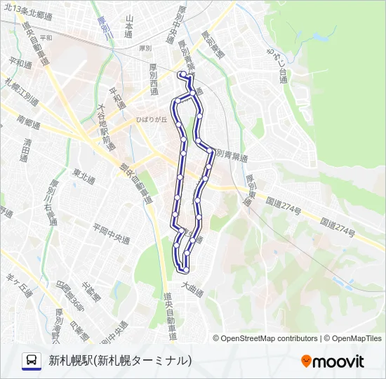循環新１２ Bus Line Map