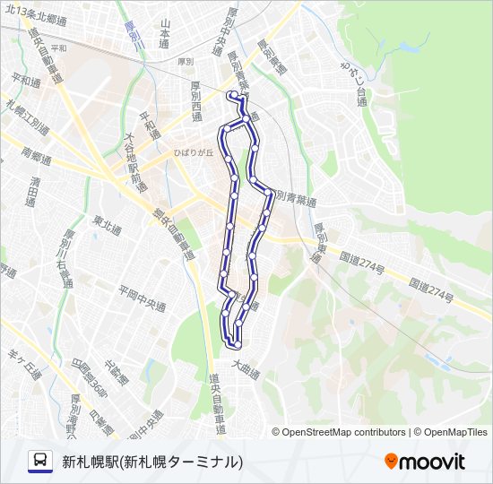 循環新１２ バスの路線図