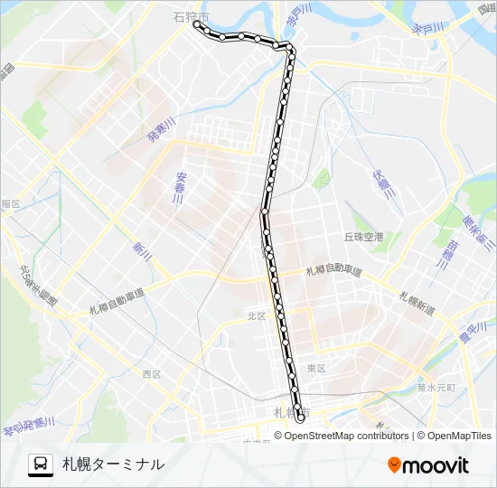 ３１石狩線 バスの路線図