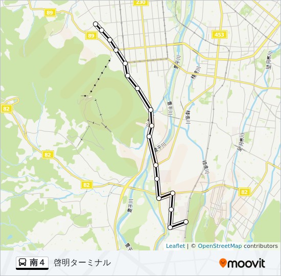 南４ルート スケジュール 停車地 地図 啓明ターミナル