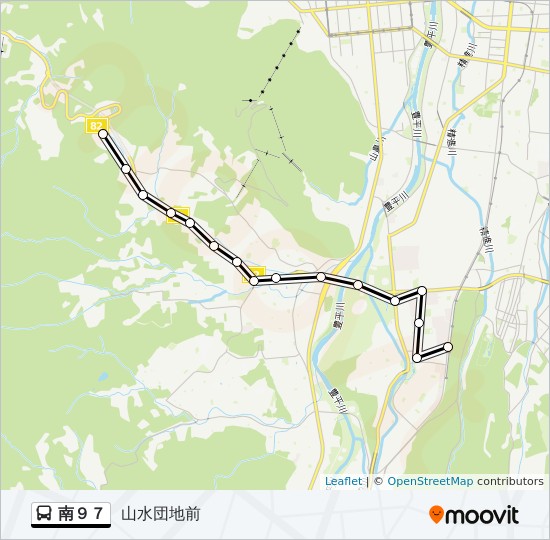 南９７ Route Schedules Stops Maps 山水団地前