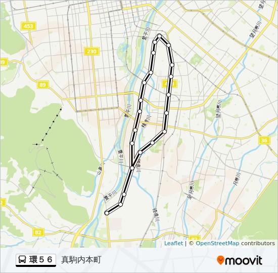 環５６ルート スケジュール 停車地 地図 真駒内本町