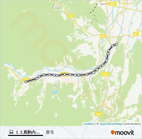 １２真駒内駅 定山渓ルート スケジュール 停車地 地図 豊滝