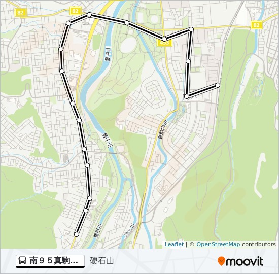 南９５真駒内駅 石山１条６ルート スケジュール 停車地 地図 硬石山