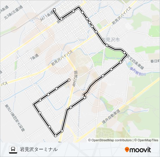 南町 バスの路線図