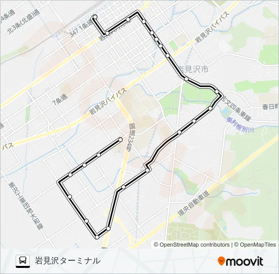 南町 バスの路線図