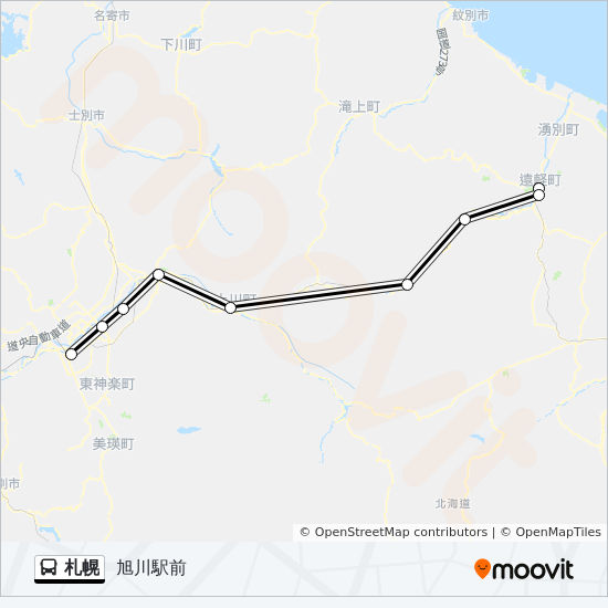札幌 Route Schedules Stops Maps 旭川駅前 札幌 Route Schedules Stops Maps 旭川駅前