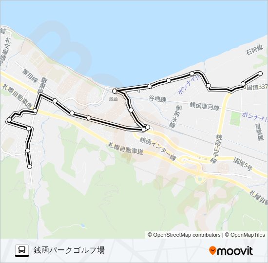 銭函 バスの路線図