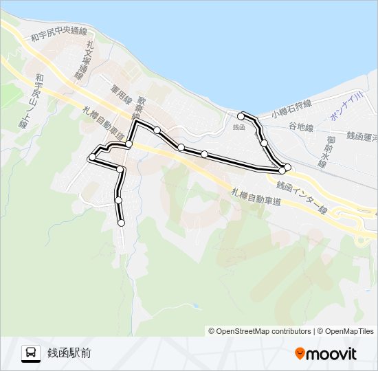 銭函 バスの路線図