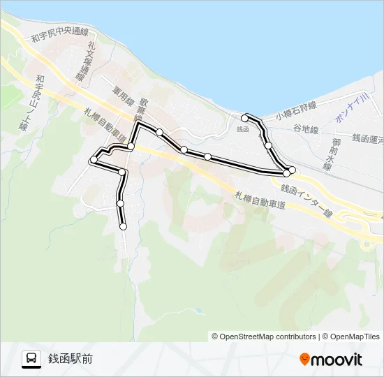 銭函 Bus Line Map