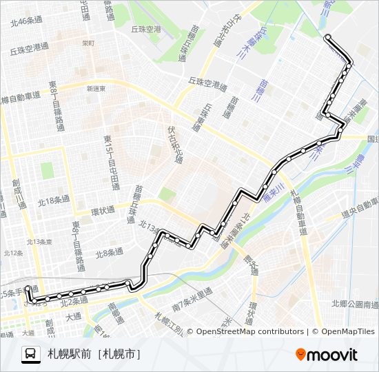 ５６ルート スケジュール 停車地 地図 札幌駅前 札幌市