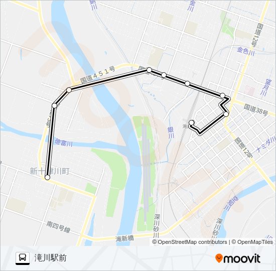 滝新線 バスの路線図