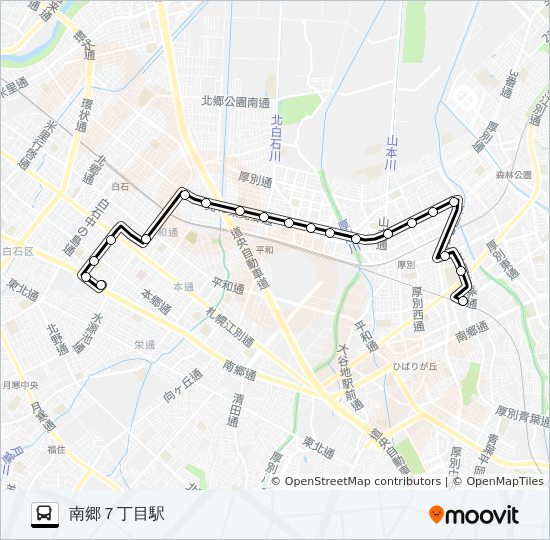 白ルート スケジュール 停車地 地図 南郷７丁目駅 アップデート済み