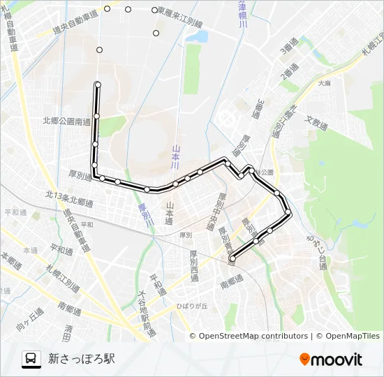 白ルート スケジュール 停車地 地図 新さっぽろ駅 アップデート済み