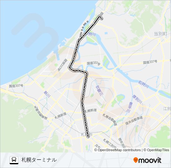 石狩線 バスの路線図