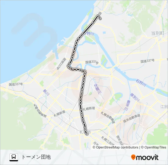 石狩線 バスの路線図