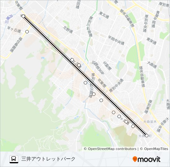 福ルート スケジュール 停車地 地図 三井アウトレットパーク