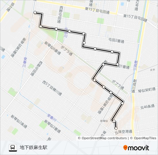 麻０３ルート スケジュール 停車地 地図 地下鉄麻生駅