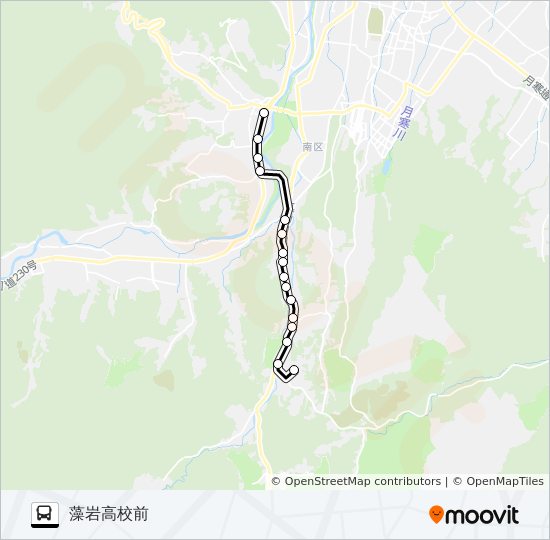 １０３ Route Schedules Stops Maps 藻岩高校前