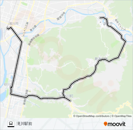 歌志内線 Bus Line Map