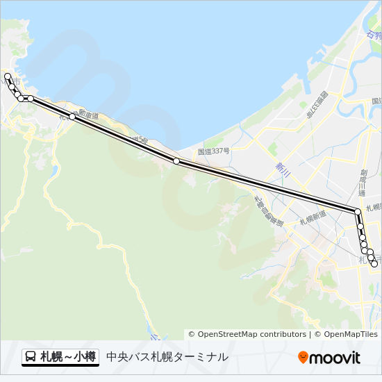 札幌小樽 Route Schedules Stops Maps 中央バス札幌ターミナル