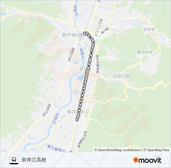 滝川奈井江線 bus Line Map