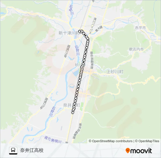 滝川奈井江線 Bus Line Map
