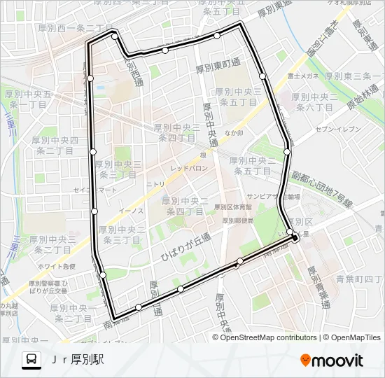 厚別ふれあい循環バス Route Schedules Stops Maps ｊｒ厚別駅 Updated