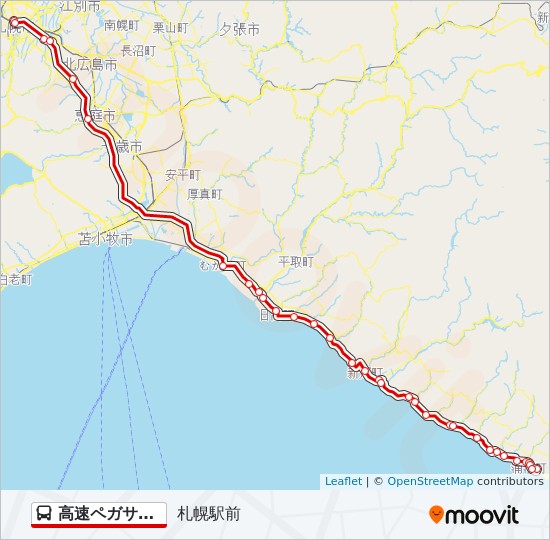 高速ペガサス号 Route Schedules Stops Maps 札幌駅前