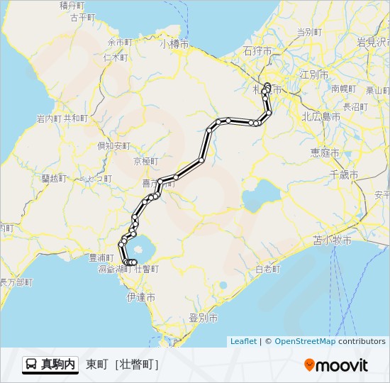 真駒内ルート スケジュール 停車地 地図 東町 壮瞥町