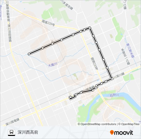 西北星線 バスの路線図