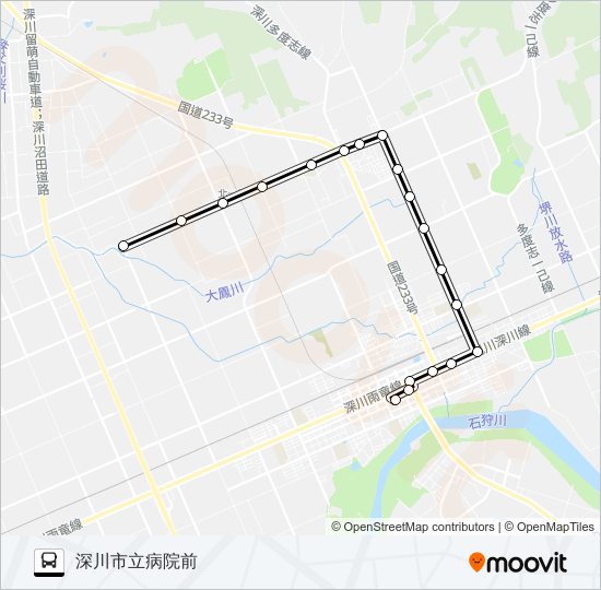 西北星線 バスの路線図