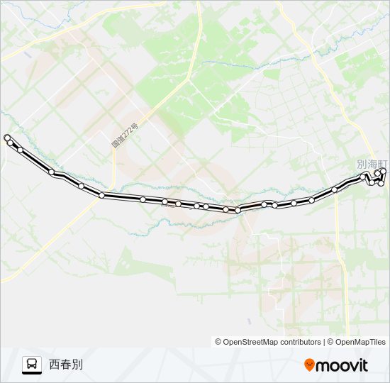 西春別線 バスの路線図