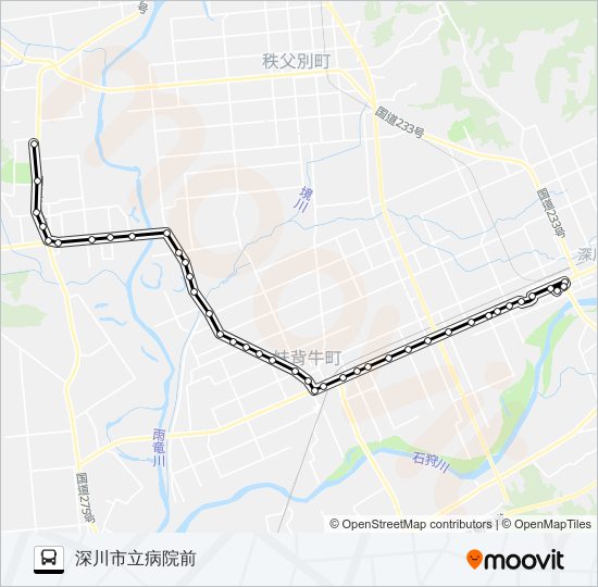 北竜線 Bus Line Map