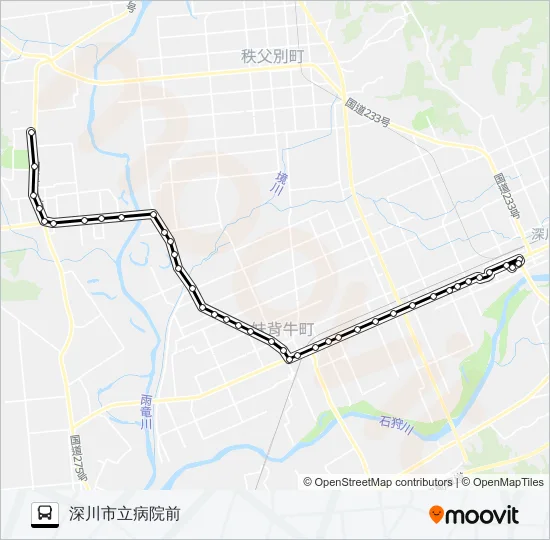 北竜線 Bus Line Map