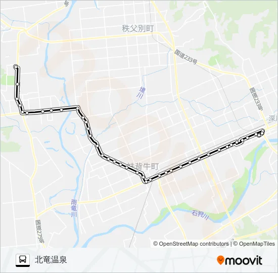 北竜線 Bus Line Map