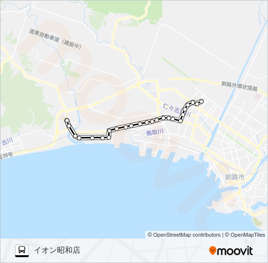 イオン高専線 バスの路線図