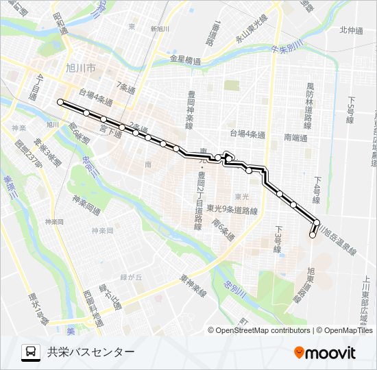 １８番 bus Line Map