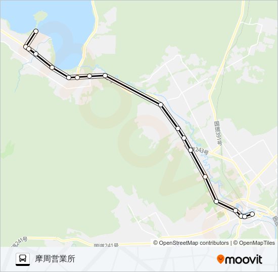 屈斜路線 バスの路線図