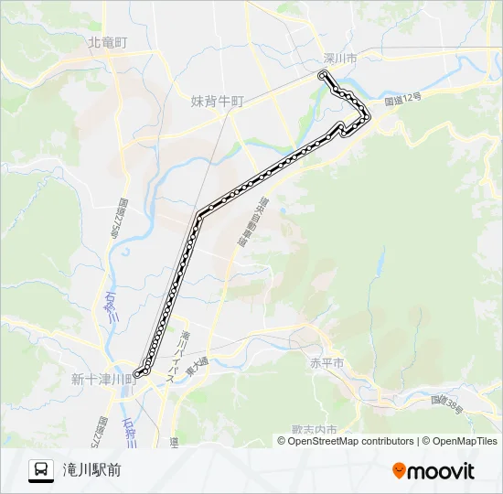 滝深線 Bus Line Map