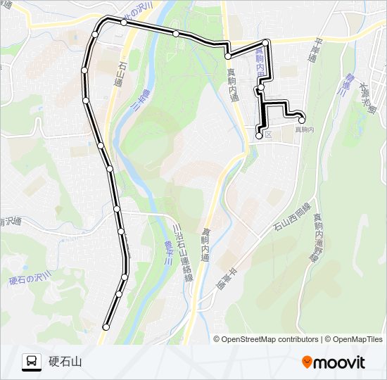 南９５真駒内駅～石山１条６ バスの路線図