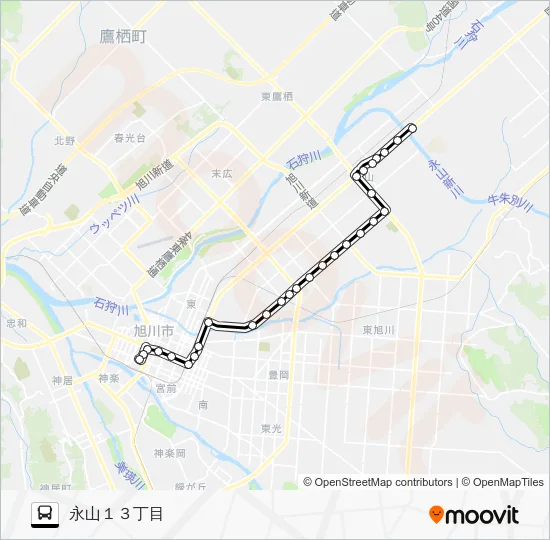 ６６５番 バスの路線図